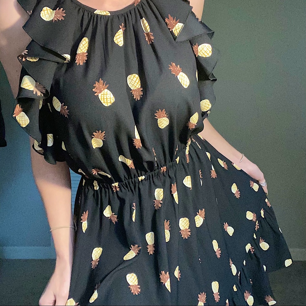 NWT Kate Spade Ruffle Sleeveless Pineapple Dress